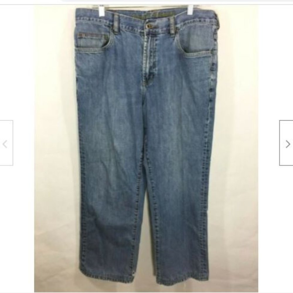 Tommy Bahama Men's Size 38x32 Classic Fit Blue High Rise Zip Fly Denim Jeans